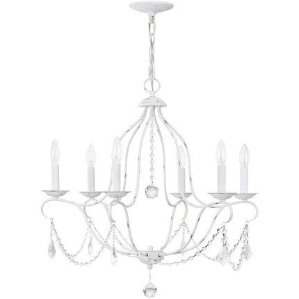Six Light Dimmable Chandelier With Shades