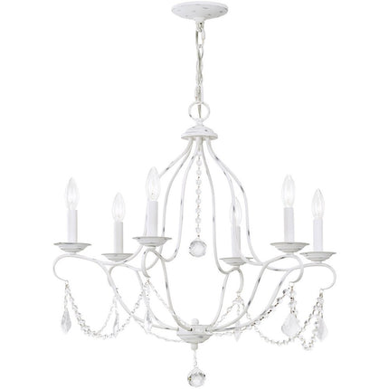 Six Light Dimmable Chandelier With Shades