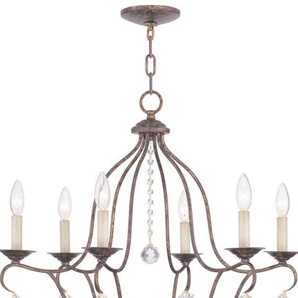Six Light Dimmable Chandelier With Shades