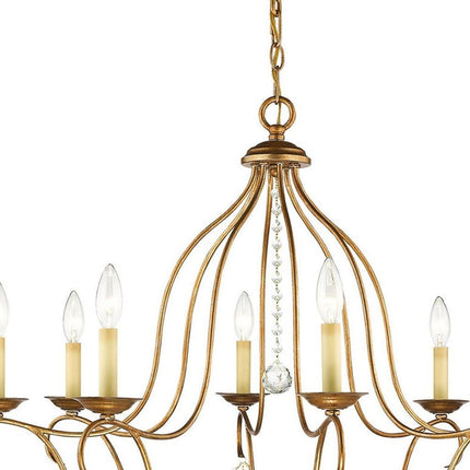 Eight Light Dimmable Chandelier With Shades