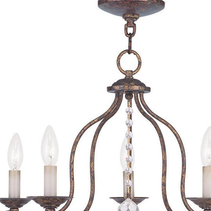 Five Light Dimmable Chandelier With Shades