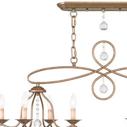 Eight Light Dimmable Chandelier With Shades