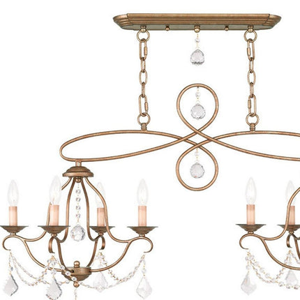 Eight Light Dimmable Chandelier With Shades