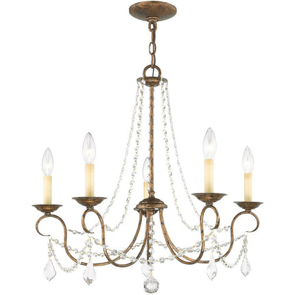 Five Light Dimmable Chandelier With Shades