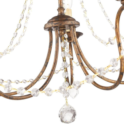 Five Light Dimmable Chandelier With Shades