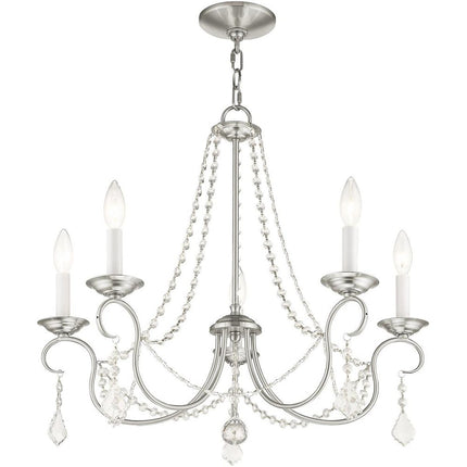 Five Light Dimmable Chandelier With Shades