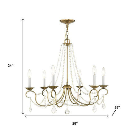 Six Light Dimmable Chandelier With Shades