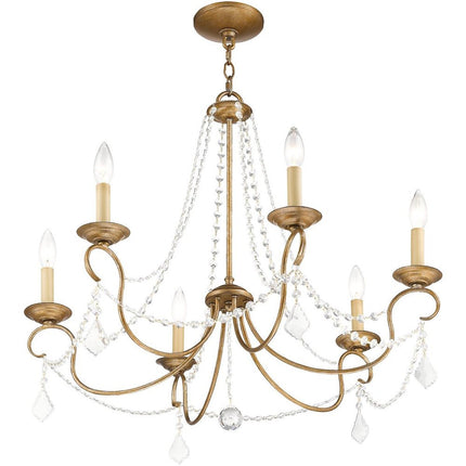 Six Light Dimmable Chandelier With Shades