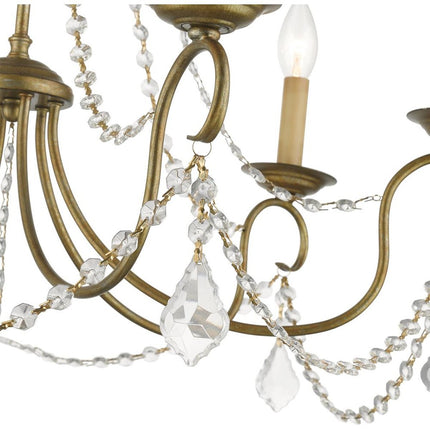 Six Light Dimmable Chandelier With Shades