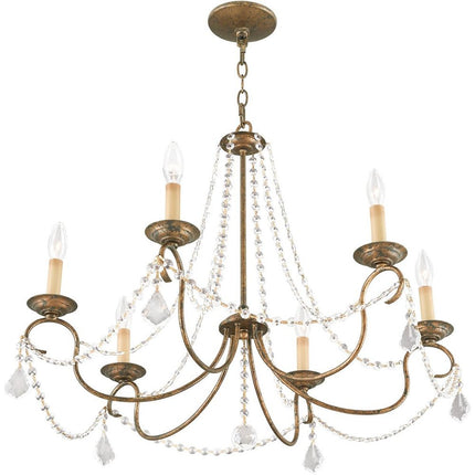 Six Light Dimmable Chandelier With Shades