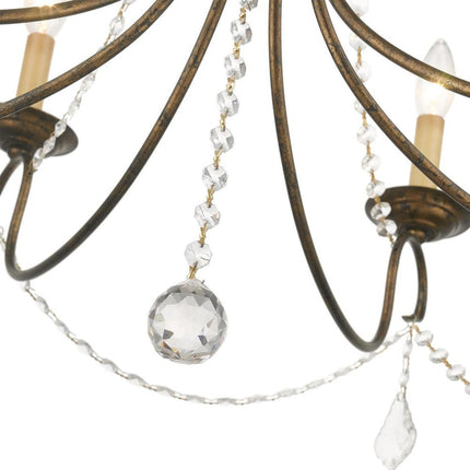 Six Light Dimmable Chandelier With Shades