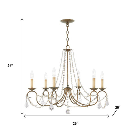 Six Light Dimmable Chandelier With Shades