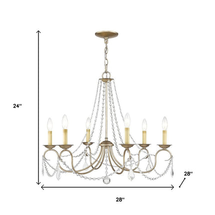 Six Light Dimmable Chandelier With Shades