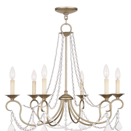 Six Light Dimmable Chandelier With Shades
