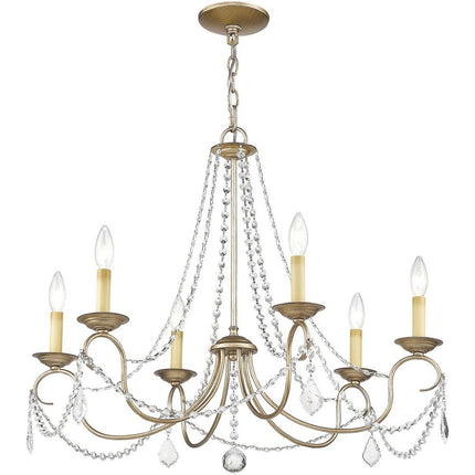 Six Light Dimmable Chandelier With Shades