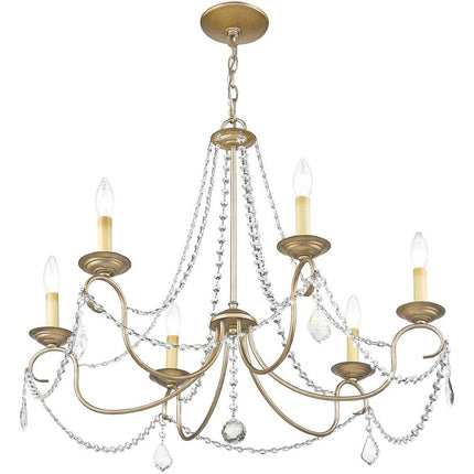 Six Light Dimmable Chandelier With Shades