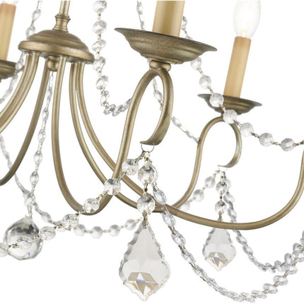 Six Light Dimmable Chandelier With Shades