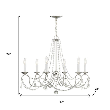 Six Light Dimmable Chandelier With Shades