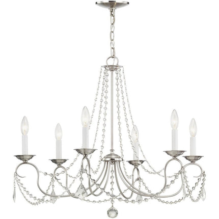 Six Light Dimmable Chandelier With Shades