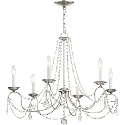 Six Light Dimmable Chandelier With Shades