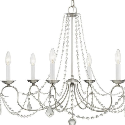 Six Light Dimmable Chandelier With Shades