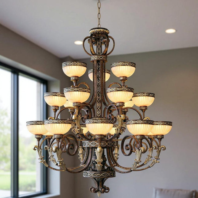 Multi Light Dimmable Chandelier With Shades