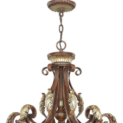 Six Light Dimmable Chandelier With Shades