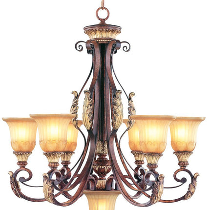 Seven Light Dimmable Chandelier With Shades