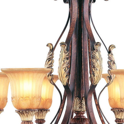 Seven Light Dimmable Chandelier With Shades