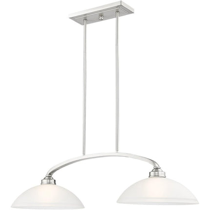 Two Light Dimmable Chandelier With Shades