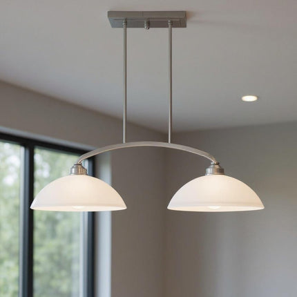 Two Light Dimmable Chandelier With Shades