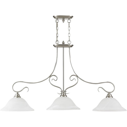 Three Light Dimmable Chandelier With Shades