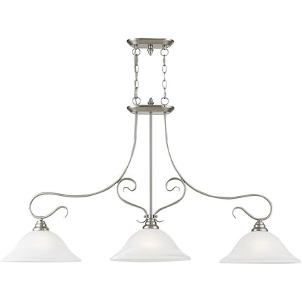 Three Light Dimmable Chandelier With Shades
