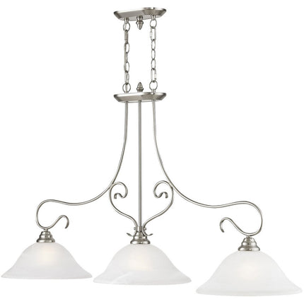 Three Light Dimmable Chandelier With Shades