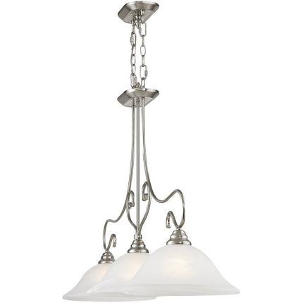 Three Light Dimmable Chandelier With Shades