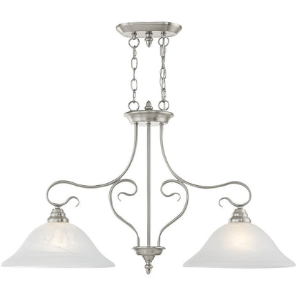 Two Light Dimmable Chandelier With Shades
