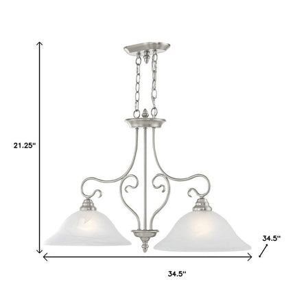 Two Light Dimmable Chandelier With Shades
