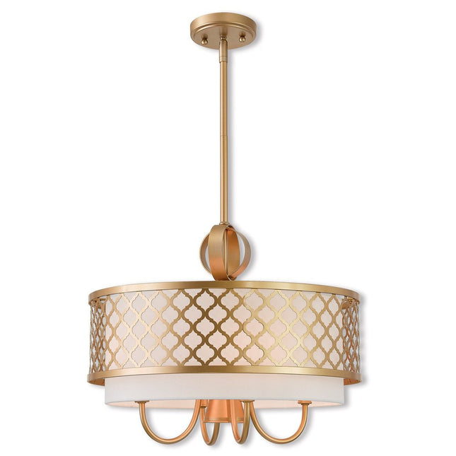 Five Light Dimmable Chandelier With Shades