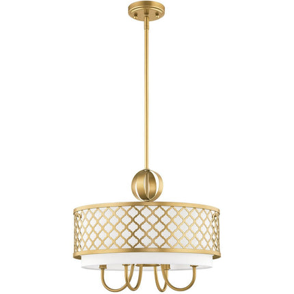 Five Light Dimmable Chandelier With Shades