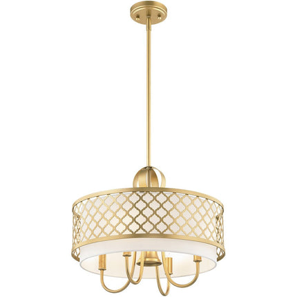 Five Light Dimmable Chandelier With Shades