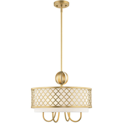 Five Light Dimmable Chandelier With Shades