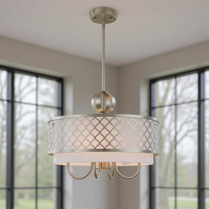 Five Light Dimmable Chandelier With Shades