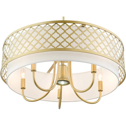 Six Light Dimmable Chandelier With Shades