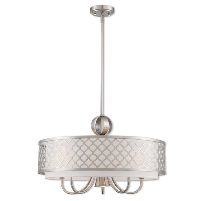 Six Light Dimmable Chandelier With Shades