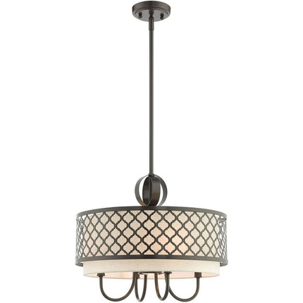 Five Light Dimmable Chandelier With Shades