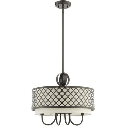 Five Light Dimmable Chandelier With Shades
