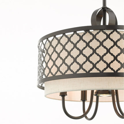 Five Light Dimmable Chandelier With Shades