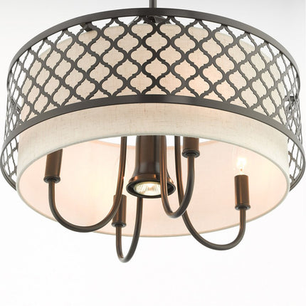 Five Light Dimmable Chandelier With Shades