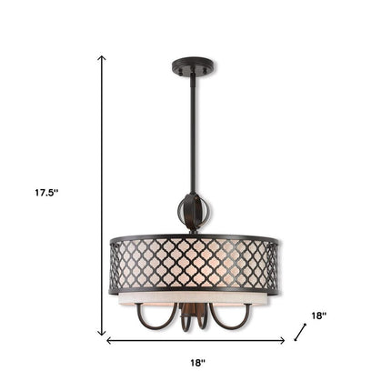 Five Light Dimmable Chandelier With Shades
