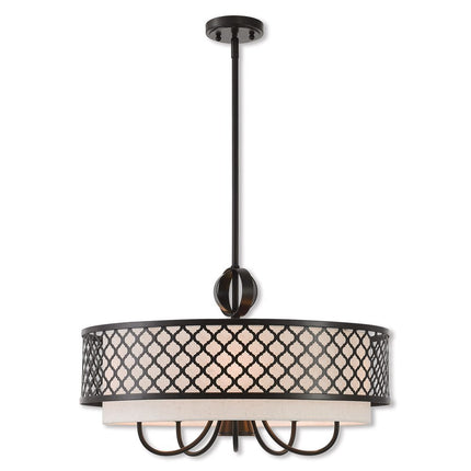 Six Light Dimmable Chandelier With Shades